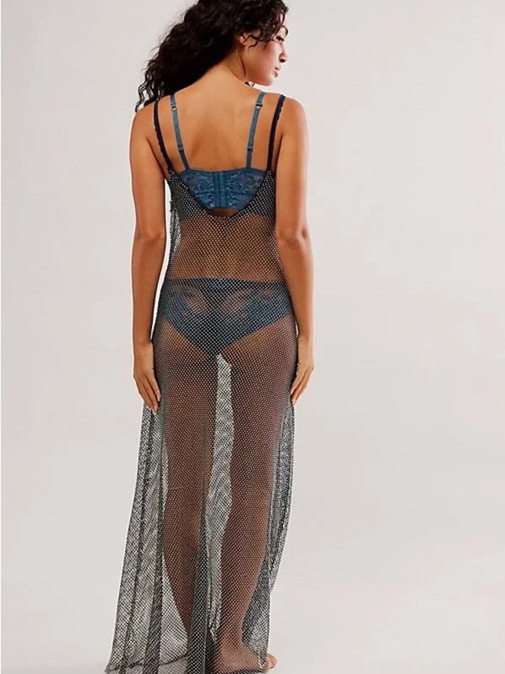 Free People NWT Filter Finish Slip Navy Dress - Picture 8 of 9